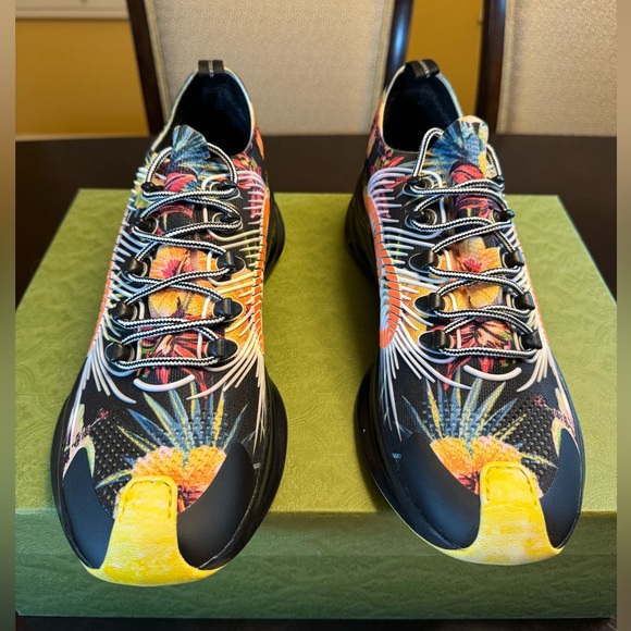 New Authentic Gucci GG Logo Floral Run Sneaker Shoes Size UK 11 / US 11.5 - Picture 10 of 16